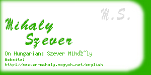 mihaly szever business card